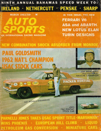 AUTO SPORTS 1963 MAR - INTERNATIONAL RACING, FERRARI V6, ASA, ABARTH, LOTUS*